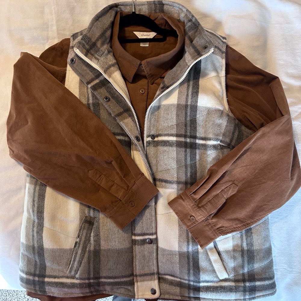 CJ Banks / Christopher Banks Vest Blouse Set 1X - 2X